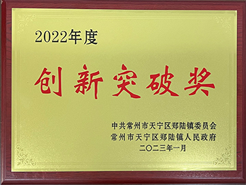 2022年度創(chuàng)新突破獎證書
