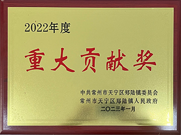 2022年度重大貢獻獎證書